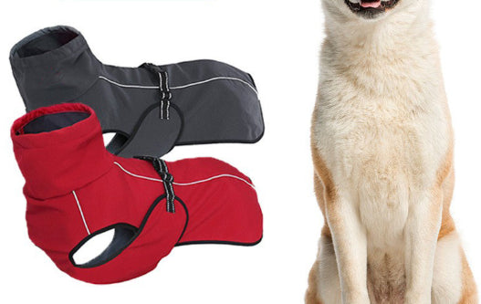 HKM-7465149 Waterproof Double-Layer Insulated Pet Clothing in Gray and Red, Sizes XS to XL