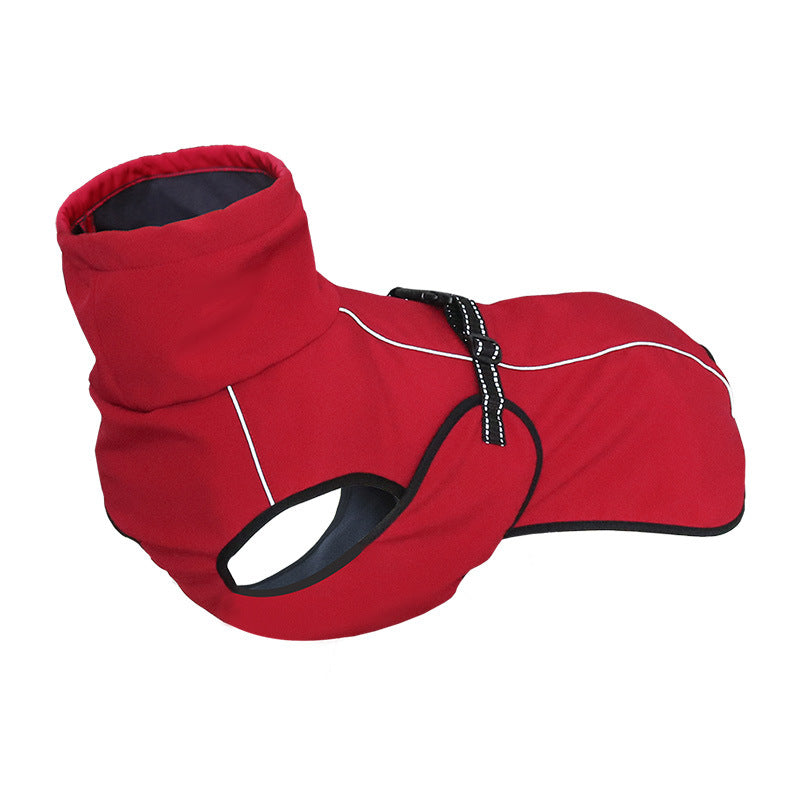 HKM-7465149 Waterproof Double-Layer Insulated Pet Clothing in Gray and Red, Sizes XS to XL