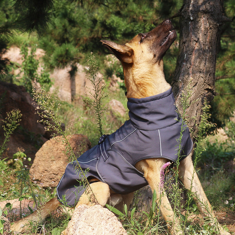 HKM-7465149 Waterproof Double-Layer Insulated Pet Clothing in Gray and Red, Sizes XS to XL