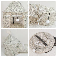 HKM-7465405 Foldable Cat Tent and Tunnel Combo for Cats - Polyester Fabric, Multiple Color Options
