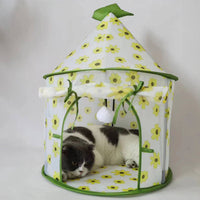 HKM-7465405 Foldable Cat Tent and Tunnel Combo for Cats - Polyester Fabric, Multiple Color Options