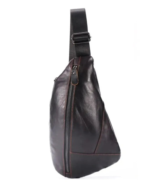 HKM-746579 Genuine Cowhide Leather Sling Waist Chest Bag - 35x5x18cm