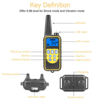 HKM-7466045 Rechargeable Dog Training Collar with Remote - IP67 Waterproof, 2625ft Range, 4 Modes, Adjustable Levels
