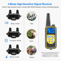 HKM-7466045 Rechargeable Dog Training Collar with Remote - IP67 Waterproof, 2625ft Range, 4 Modes, Adjustable Levels