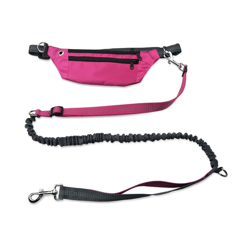 HKM-7466173 Hands-Free Dog Leash with Elastic Design and Adjustable Waistbelt
