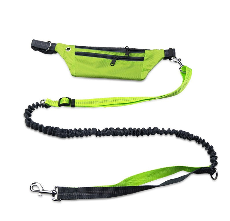 HKM-7466173 Hands-Free Dog Leash with Elastic Design and Adjustable Waistbelt