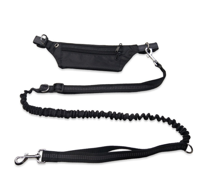 HKM-7466173 Hands-Free Dog Leash with Elastic Design and Adjustable Waistbelt
