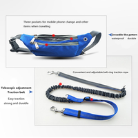 HKM-7466173 Hands-Free Dog Leash with Elastic Design and Adjustable Waistbelt