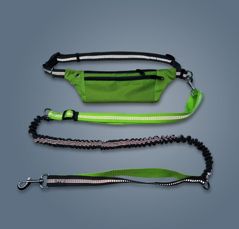 HKM-7466173 Hands-Free Dog Leash with Elastic Design and Adjustable Waistbelt