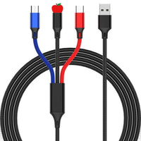HKM-746771 3-in-1 Fast Charging Data Cable - USB, Lightning, Micro USB & TYPE-C, 1.2m Length