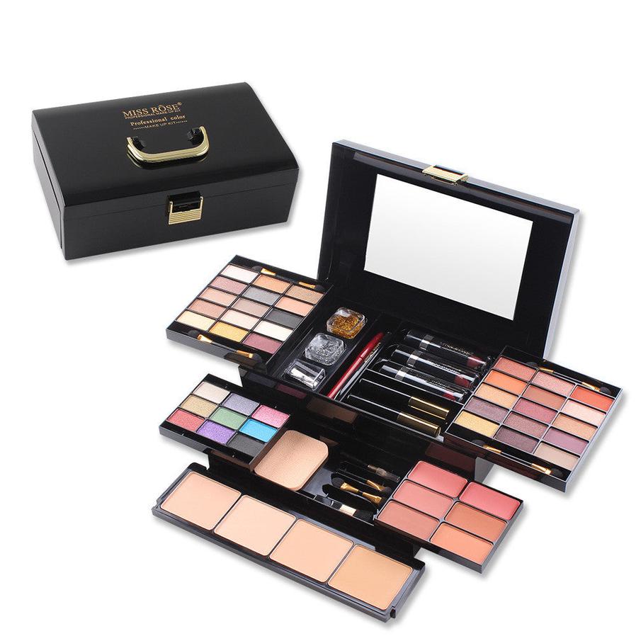 HKM-746771 Matte Eyeshadow Cosmetic Case with Multi-Function Makeup Tray for Diverse Skin Tones