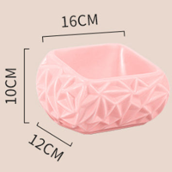 HKM-7467837 Ceramic Pet Feeding Bowl with Adjustable Design for Cats and Small Dogs, Pink Bird's Nest Style, Easy to Clean