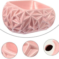 HKM-7467837 Ceramic Pet Feeding Bowl with Adjustable Design for Cats and Small Dogs, Pink Bird's Nest Style, Easy to Clean