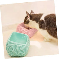 HKM-7467837 Ceramic Pet Feeding Bowl with Adjustable Design for Cats and Small Dogs, Pink Bird's Nest Style, Easy to Clean
