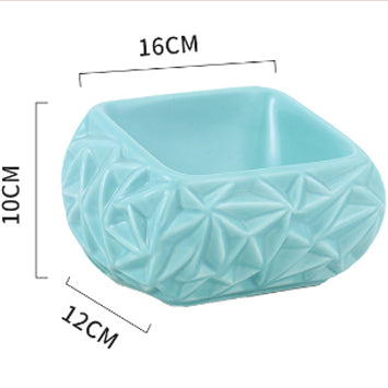 HKM-7467837 Ceramic Pet Feeding Bowl with Adjustable Design for Cats and Small Dogs, Pink Bird's Nest Style, Easy to Clean