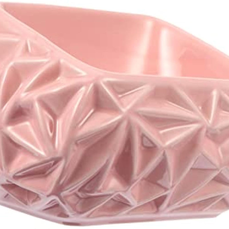 HKM-7467837 Ceramic Pet Feeding Bowl with Adjustable Design for Cats and Small Dogs, Pink Bird's Nest Style, Easy to Clean