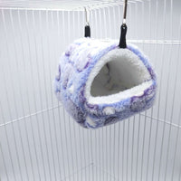 HKM-7467965 Warm Cotton Nest for Small Pets - Soft Fabric Bed for Hamsters, Squirrels, and Chinchillas with Swing Hooks