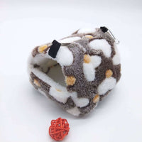 HKM-7467965 Warm Cotton Nest for Small Pets - Soft Fabric Bed for Hamsters, Squirrels, and Chinchillas with Swing Hooks