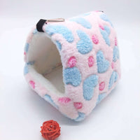 HKM-7467965 Warm Cotton Nest for Small Pets - Soft Fabric Bed for Hamsters, Squirrels, and Chinchillas with Swing Hooks