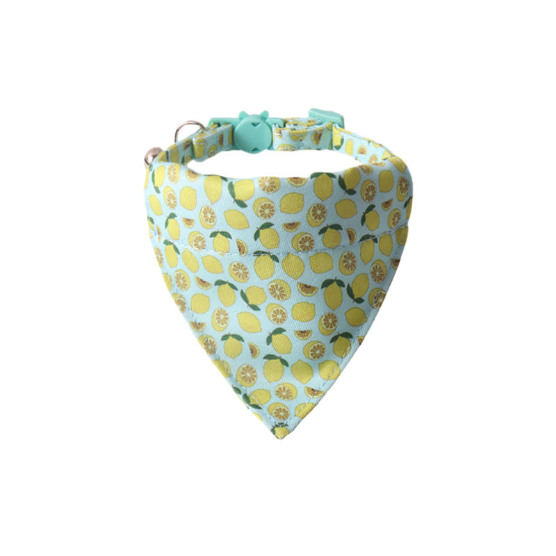 HKM-7468605 Colorful Fruit Series Pet Collar with Bell - Watermelon, Grape, Peach, Lemon & Avocado Options