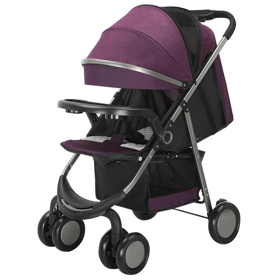 HKM-746899 Foldable Baby Stroller with Tray - Compact Travel System Pushchair for Infants