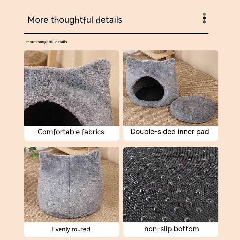 HKM-7470397 Double-Sided Fleece Cat Head Pad - Removable & Washable, Small & Large Sizes Available