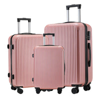 HKM-747091 Expandable 3-Piece Hard Shell Luggage Set with Spinner Wheels for Easy Travel