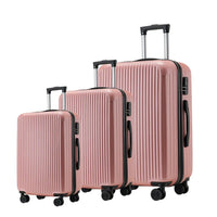 HKM-747091 Expandable 3-Piece Hard Shell Luggage Set with Spinner Wheels for Easy Travel