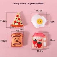 HKM-7471165 Felt Toy Cat Paw Bag Set with Catnip Bell - Yellow & Pink Plush Teasers for Cats