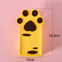 HKM-7471165 Felt Toy Cat Paw Bag Set with Catnip Bell - Yellow & Pink Plush Teasers for Cats