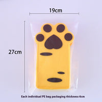 HKM-7471165 Felt Toy Cat Paw Bag Set with Catnip Bell - Yellow & Pink Plush Teasers for Cats