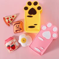 HKM-7471165 Felt Toy Cat Paw Bag Set with Catnip Bell - Yellow & Pink Plush Teasers for Cats