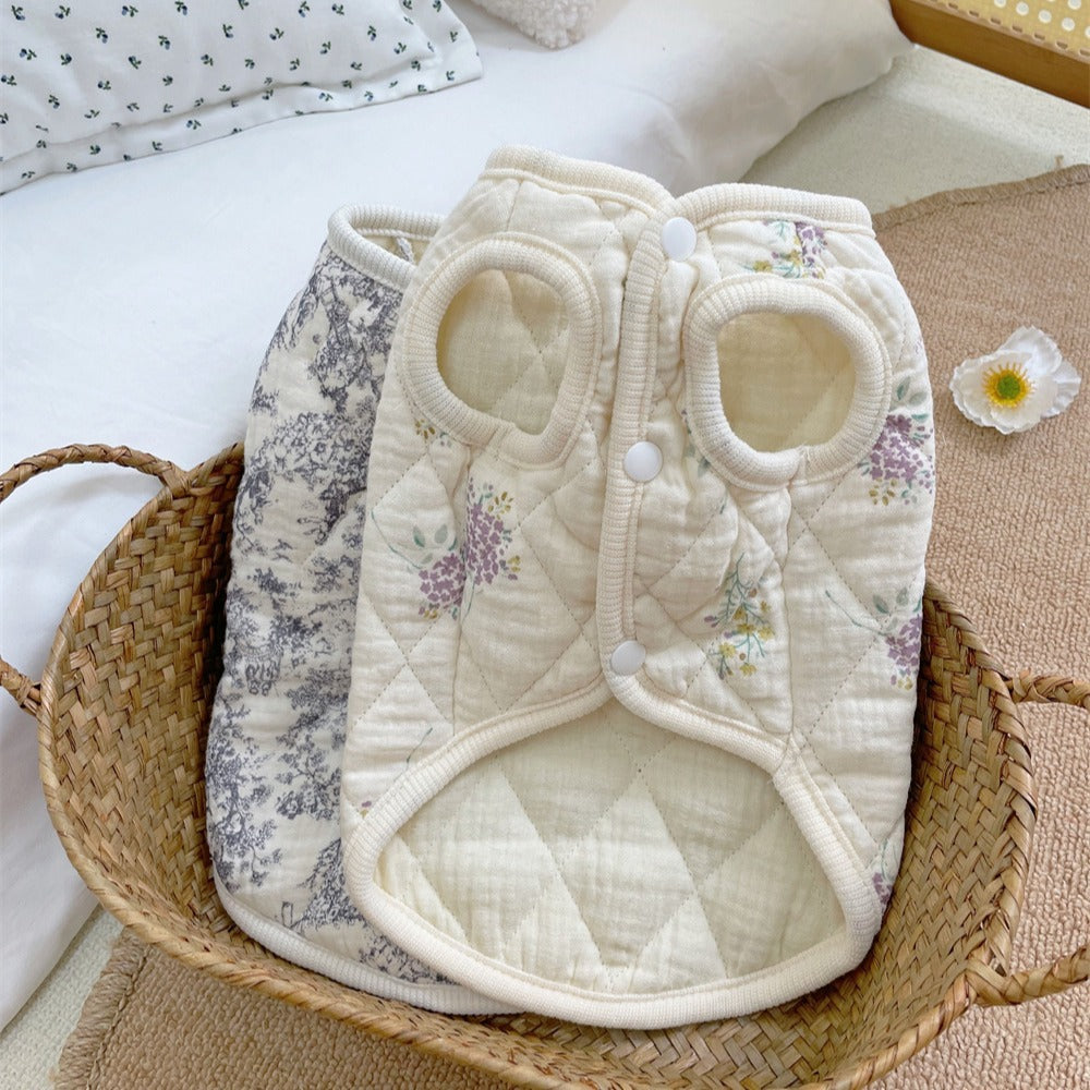 HKM-7471933 Cotton-Padded Casual Pet Clothes in Chinese Ink and Lavender Styles