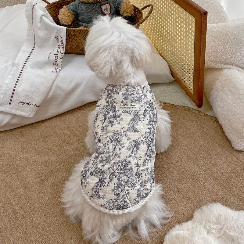 HKM-7471933 Cotton-Padded Casual Pet Clothes in Chinese Ink and Lavender Styles