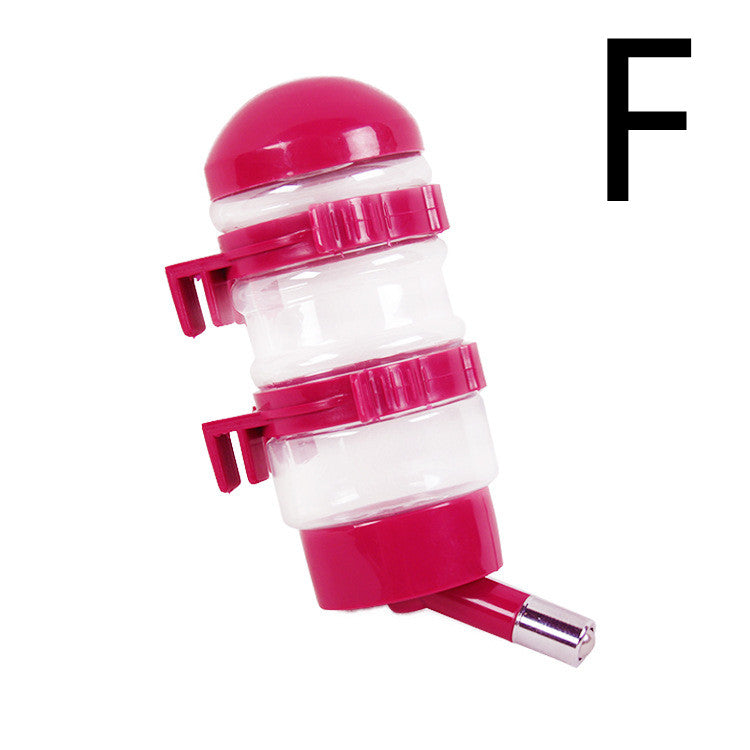 HKM-7472189 Automatic Pet Drinking Fountain with Multiple Bowl Options and Suction Cups in White and Fuchsia