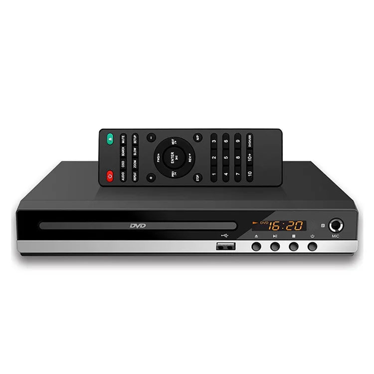 HKM-747219 Portable HDMI-Compatible Full HD 1080P DVD Player with USB Support for CD, MP3, MP4, RW, and VCD Playback