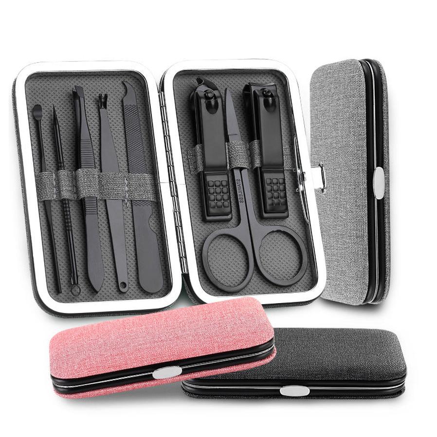 HKM-747347 8-Piece Stainless Steel Manicure and Pedicure Nail Clipper Set with Scissors