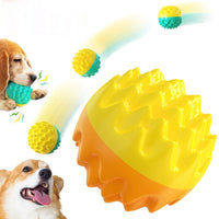 HKM-7474749 Sound Toothbrush Training Teether Ball for Pets - Lake Blue & Orange, Durable Plastic Toy