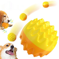 HKM-7474749 Sound Toothbrush Training Teether Ball for Pets - Lake Blue & Orange, Durable Plastic Toy