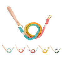 HKM-7475901 Double-Headed Dog Traction Rope - Gradient Rainbow Design, 210cm Length