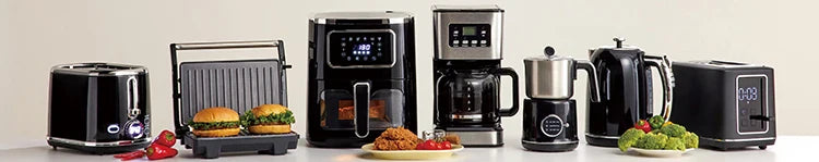 HKM-747603 900W Stainless Steel Long Slot Toaster with Cancel, Reheat, and Defrost Functions for 2 Slices