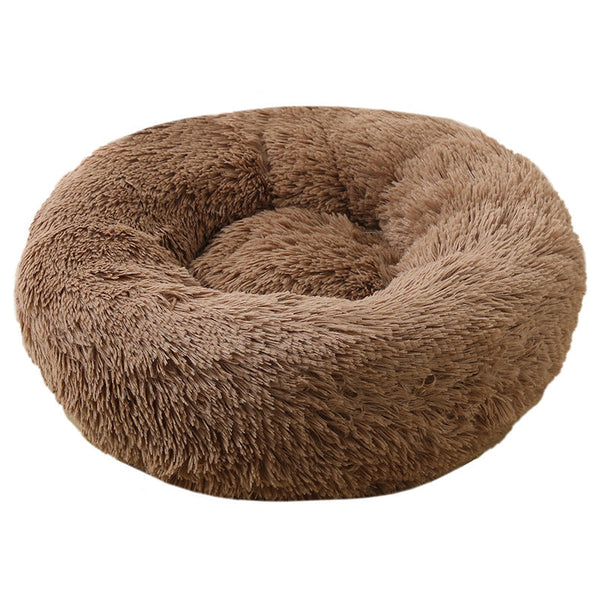 HKM-7476157 Warm Plush Round Pet Bed for Cats and Dogs - Multiple Sizes and Colors
