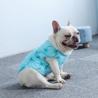 HKM-7476285 Casual Blue Cotton Vest for Dogs and Cats - Summer Wear in Various Sizes