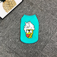 HKM-7476285 Casual Blue Cotton Vest for Dogs and Cats - Summer Wear in Various Sizes
