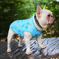 HKM-7476285 Casual Blue Cotton Vest for Dogs and Cats - Summer Wear in Various Sizes