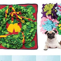 HKM-7476925 Christmas Bell Pet Sniffing Mat for Dogs - 70cm x 70cm, Machine Washable, Engaging Activity for Pets