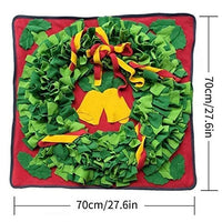 HKM-7476925 Christmas Bell Pet Sniffing Mat for Dogs - 70cm x 70cm, Machine Washable, Engaging Activity for Pets