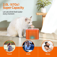HKM-7477949 Automatic Cat Water Dispenser with LED Light and 2L Capacity, PP Material, 5V 1.5W Power Supply