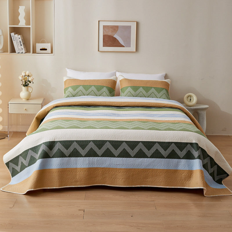 HKM-747859 Pure Cotton Printed Bed Sheet Set - Breathable Summer Design in Modern Style, Available in Two Sizes