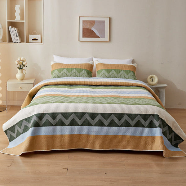 HKM-747859 Pure Cotton Printed Bed Sheet Set - Breathable Summer Design in Modern Style, Available in Two Sizes